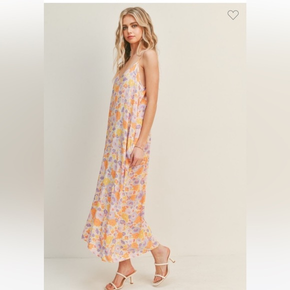 22 Floral cami maxi dress | tangerine lilac - Picture 4 of 5